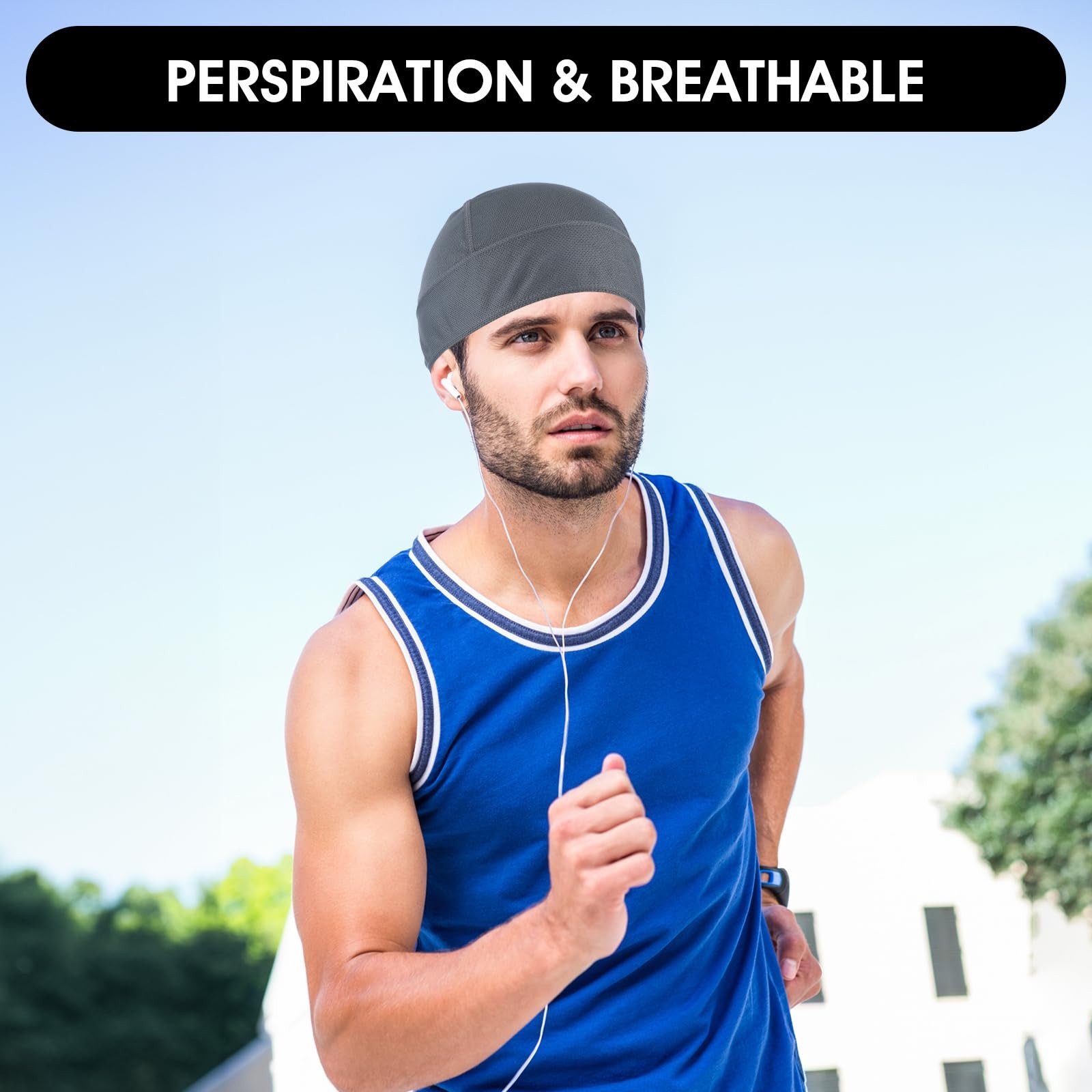 2Pcs Doo Rags for Men, Soft Head Wraps for Men, Elastic Fit Cooling Helmet Li...