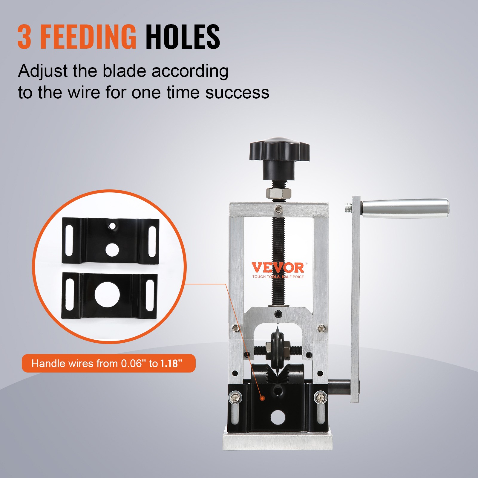 VEVOR Manual Wire Stripping Machine Portable Cable Stripper 0.06''-1.18'' Visual