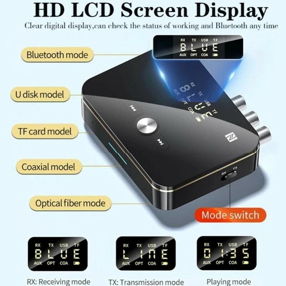 NFC Multi-Function Bluetooth Receiver Wireless 3.5mm AUX to 2RCA Audio Adapter C