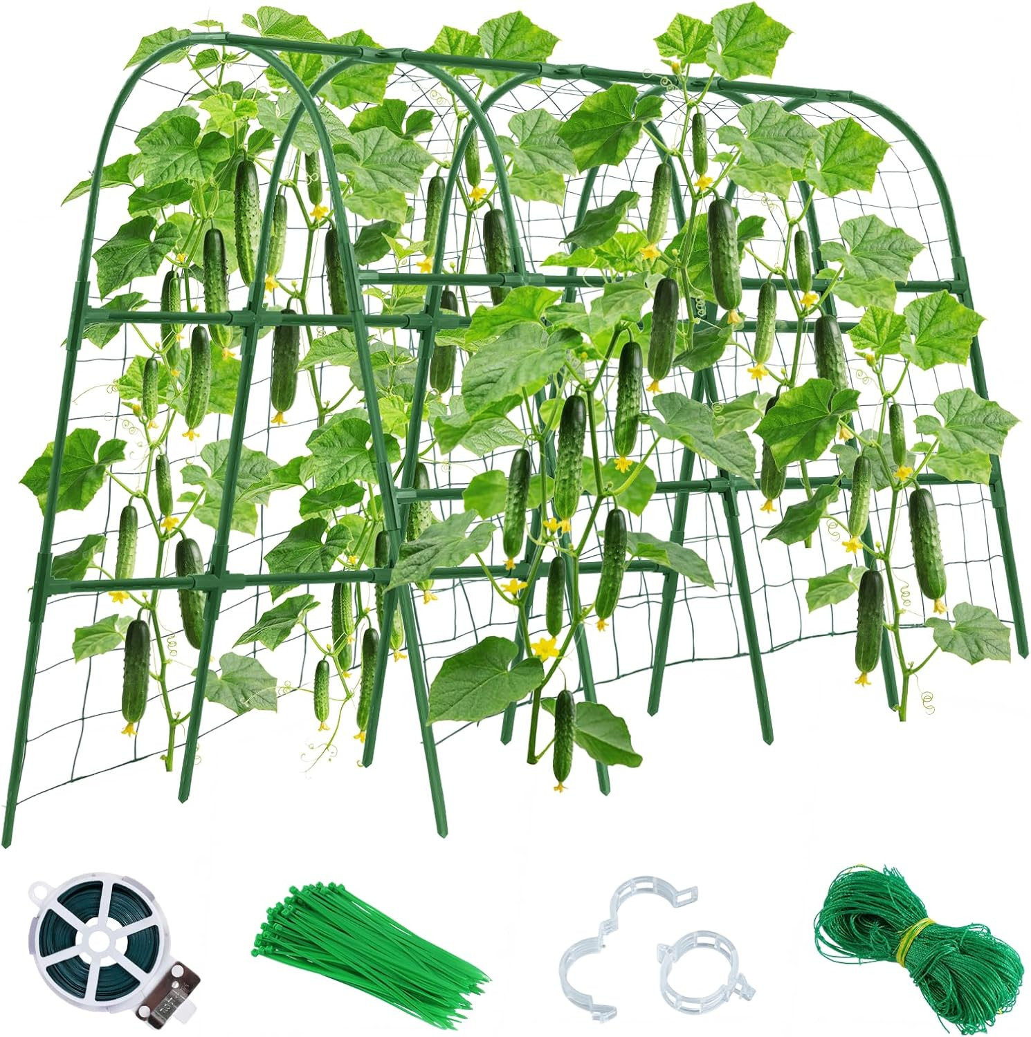 48X65 Inch Cucumber Trellis for Raised Bed U-Shape Garden Trellis | Garden Arch