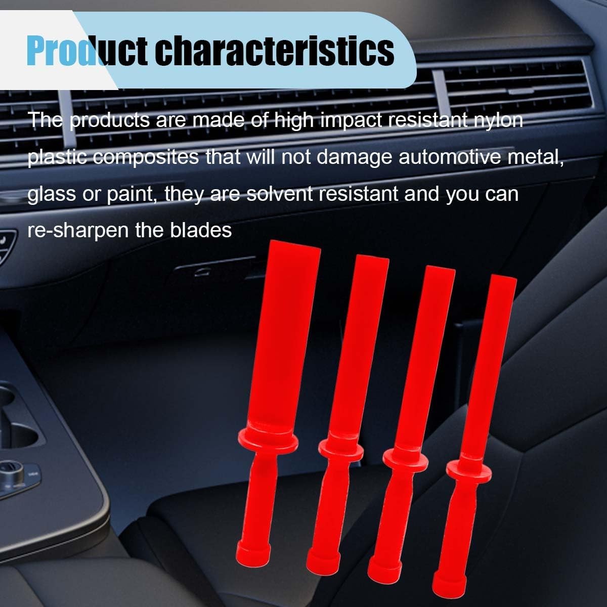 4pc Plastic Chisel Scraper Set Non-Marring Plastic Scraper Tools Chisel Remover