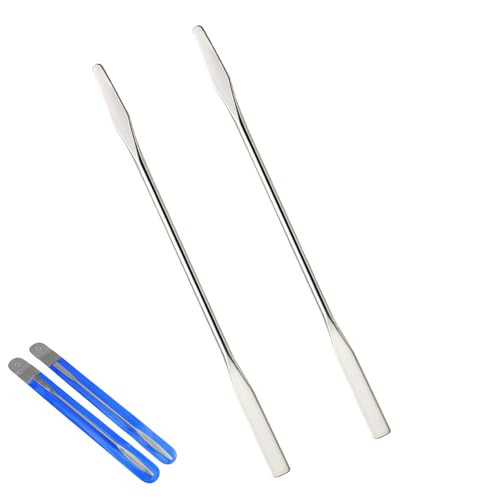 2Pcs Cosmetic Mixing Makeup Spatula Nail Art Palette Stick Stirring Stainless