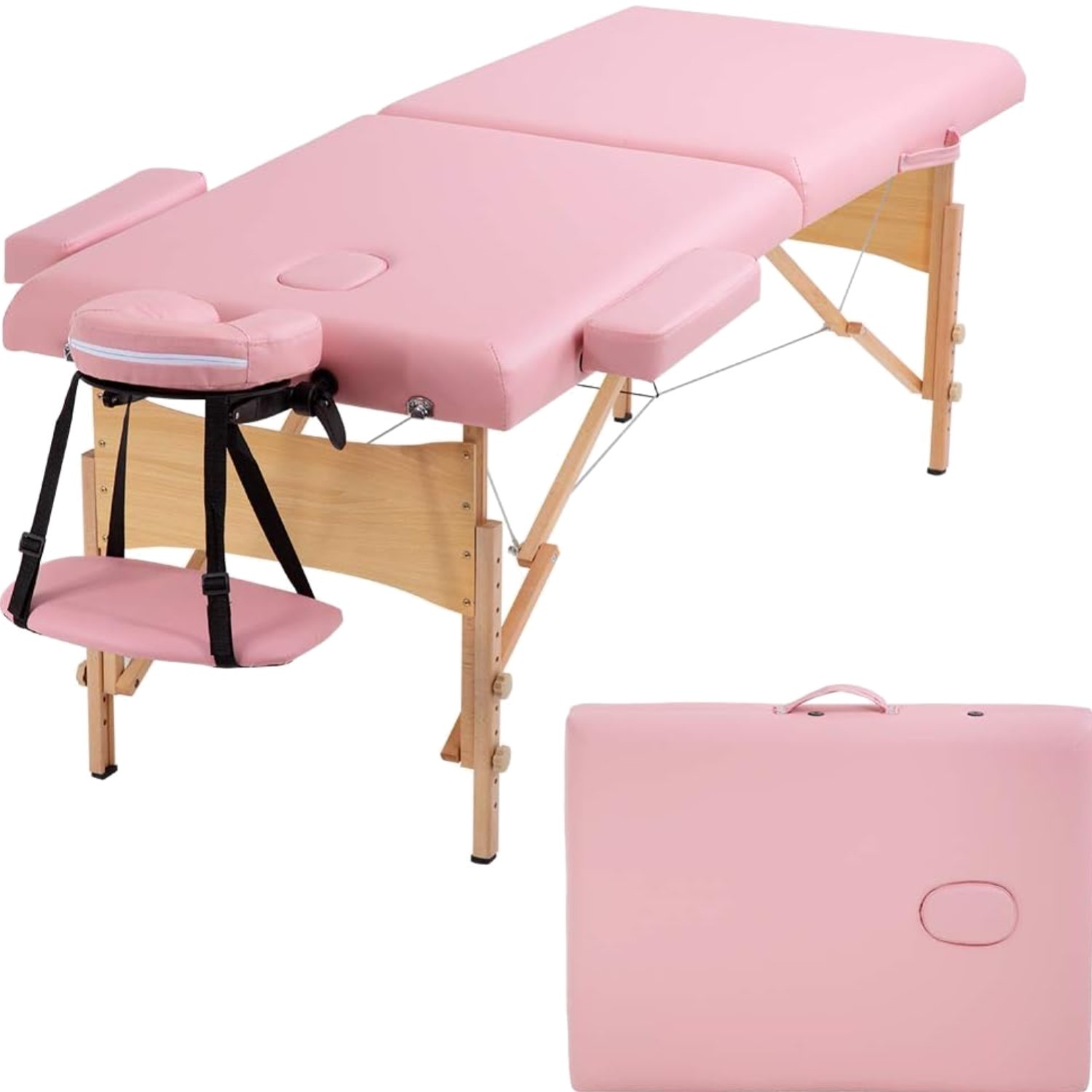 Massage Bed Portable Massage Table 28 inch Wide Lash Bed Height Adjustable 2 ...