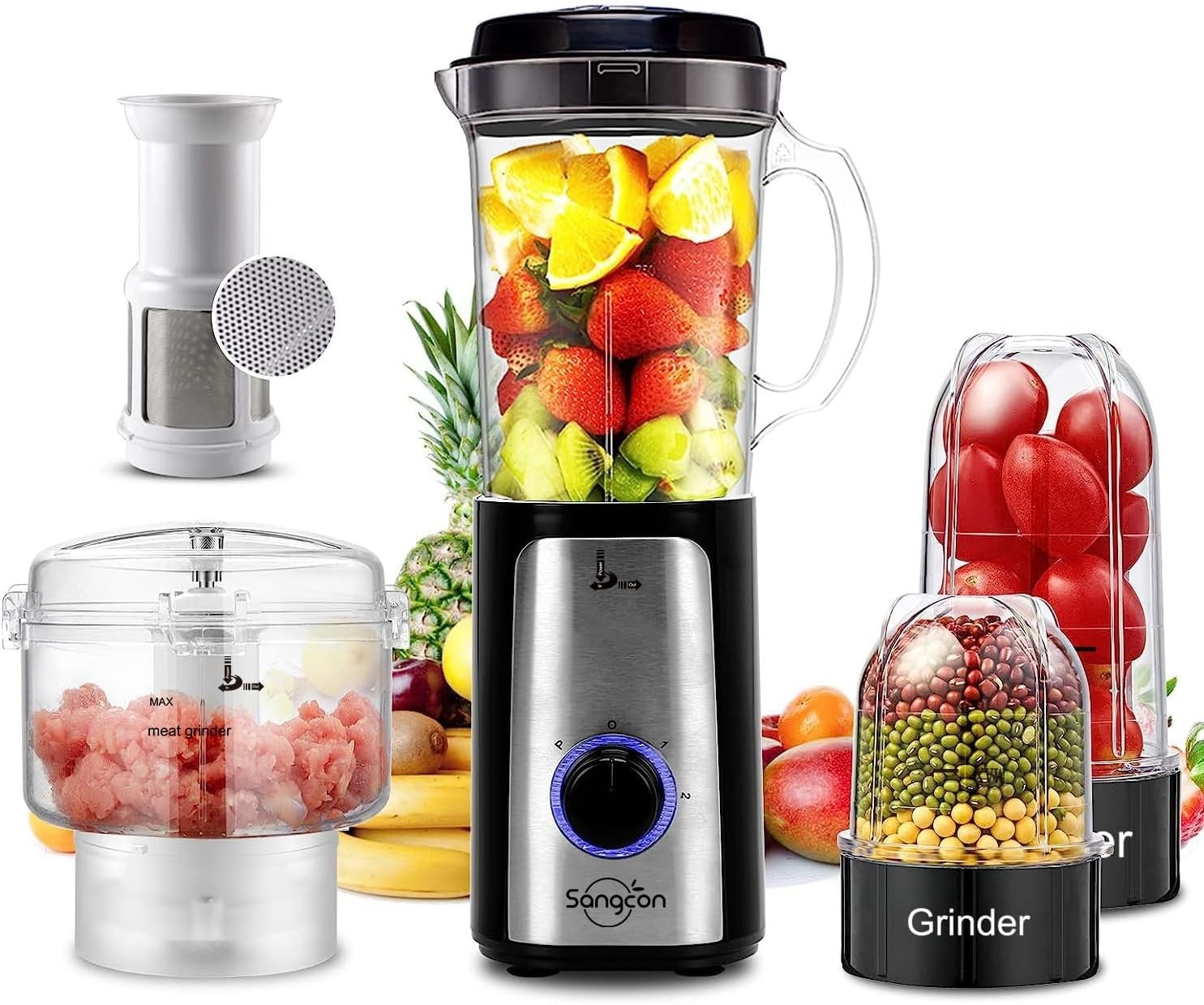 Multi Use Kitchen Blender Food Processor Combo for Smoothies and Chopping