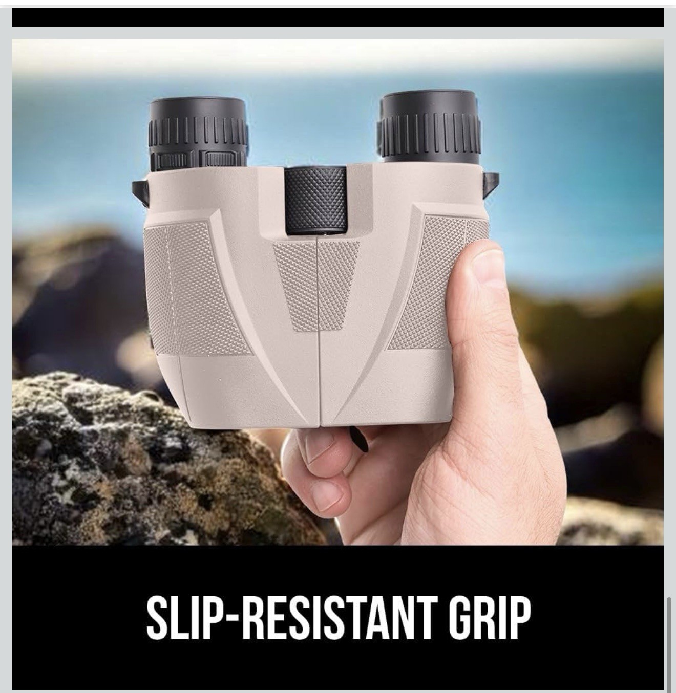 Gorilla Grip 10×25 Compact Binoculars – Shock-Resistant Tan 🦍