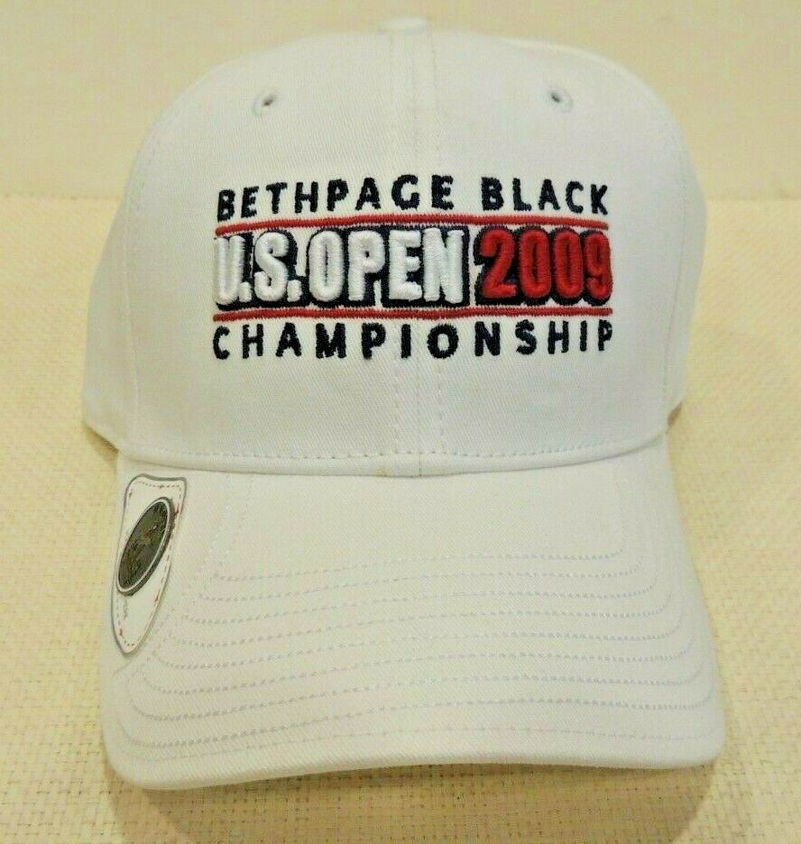 U.S. OPEN 2009 BETHPAGE GOLF HAT WHITE MAGNA CAP WITH BALL MARKER BY NEW ERA