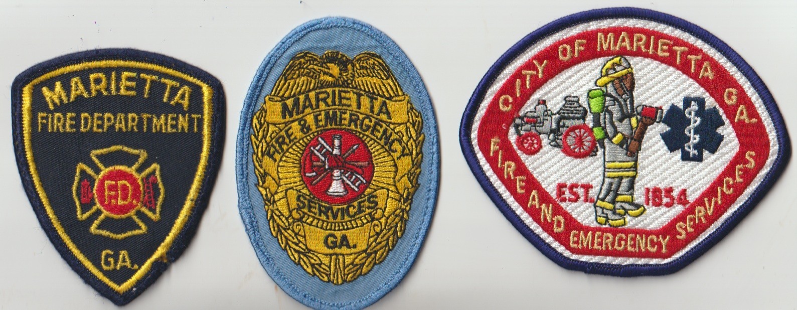 Marietta GA Fire and Emergency patch lot of three shipped from Australia