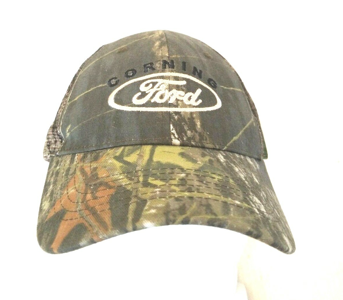New W/OTag Embroidered  CORNING FORD Camouflage Trucker Hat Cap Fastener back