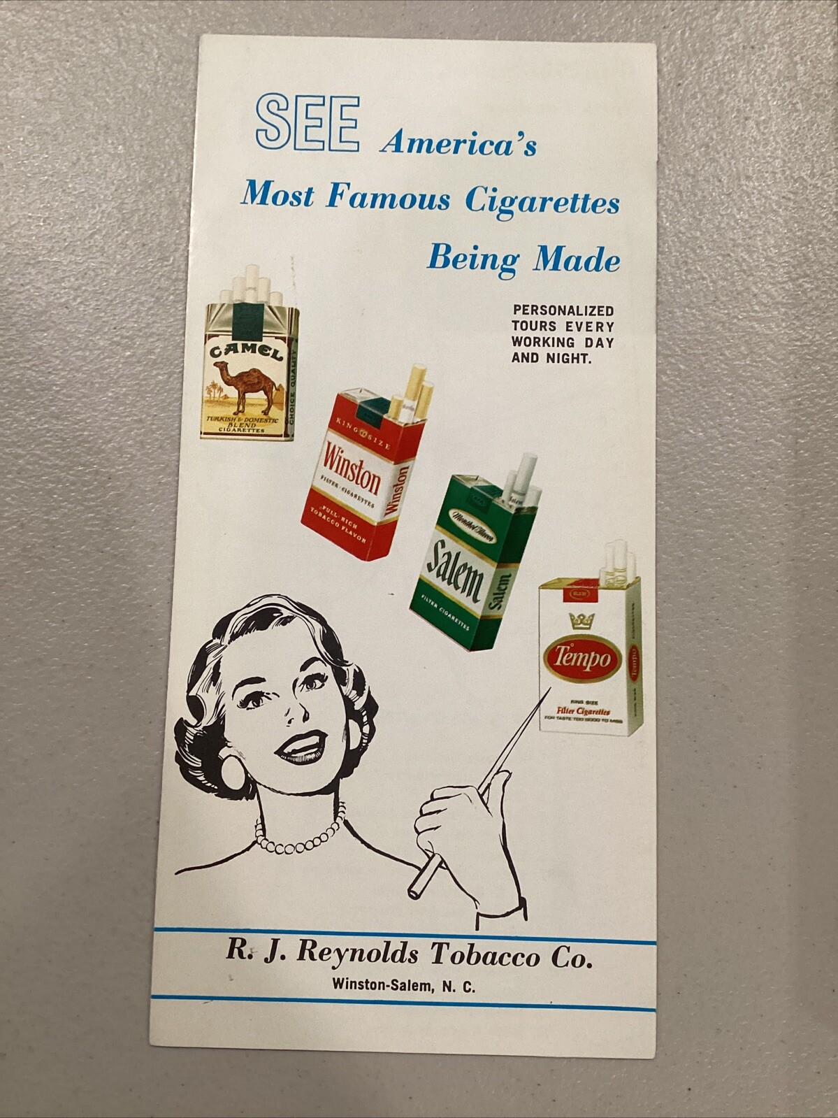 RJ Reynolds Tobacco Co Winston-Salem NC Factory Cigarette Tour Brochure Flyer