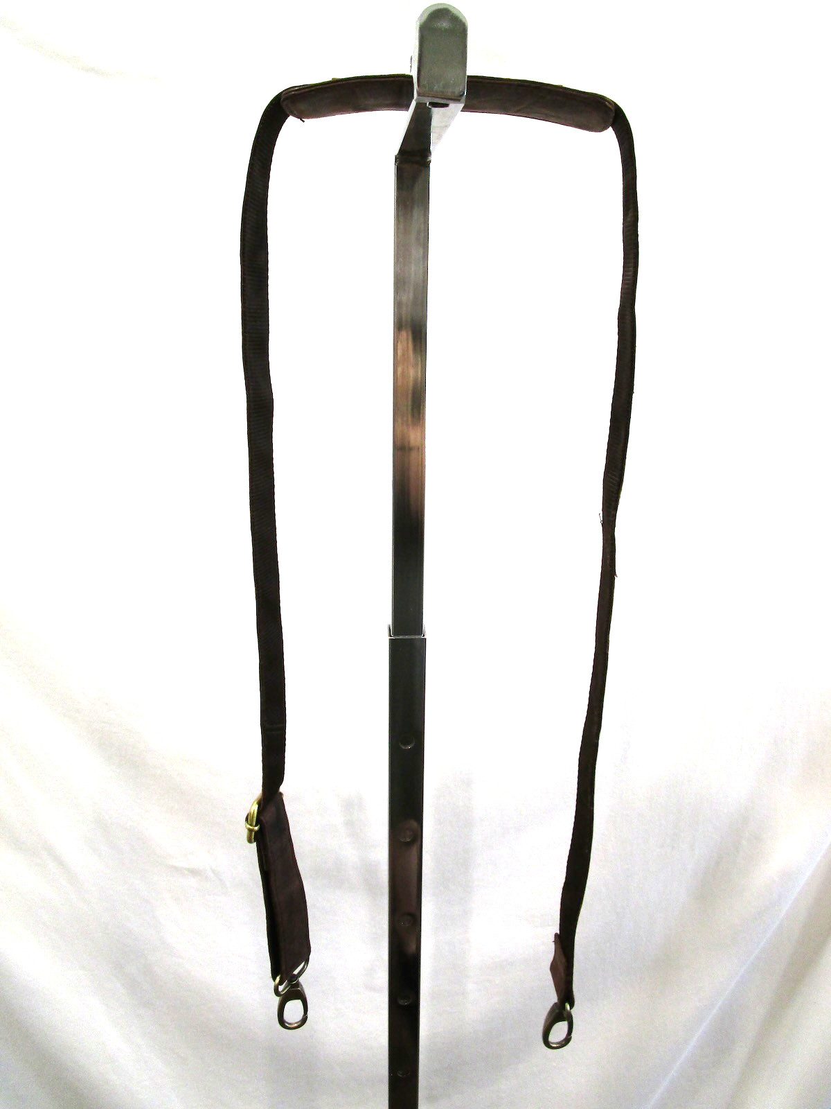 Dark Brown Leather Brass Hardware Adjstbl Replacement Shoulder Strap