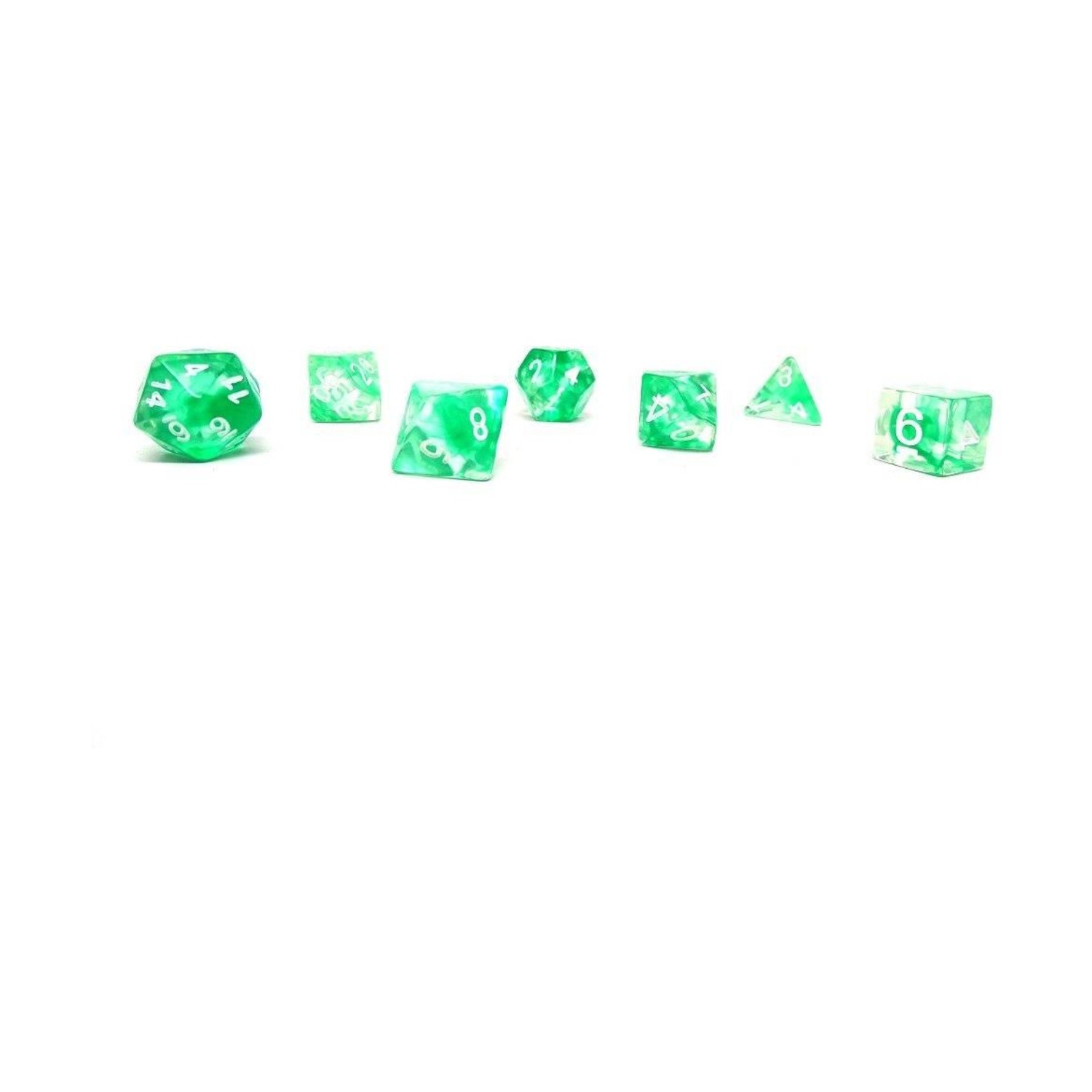Easy Roller Dice Green Glacier w/White (7) New
