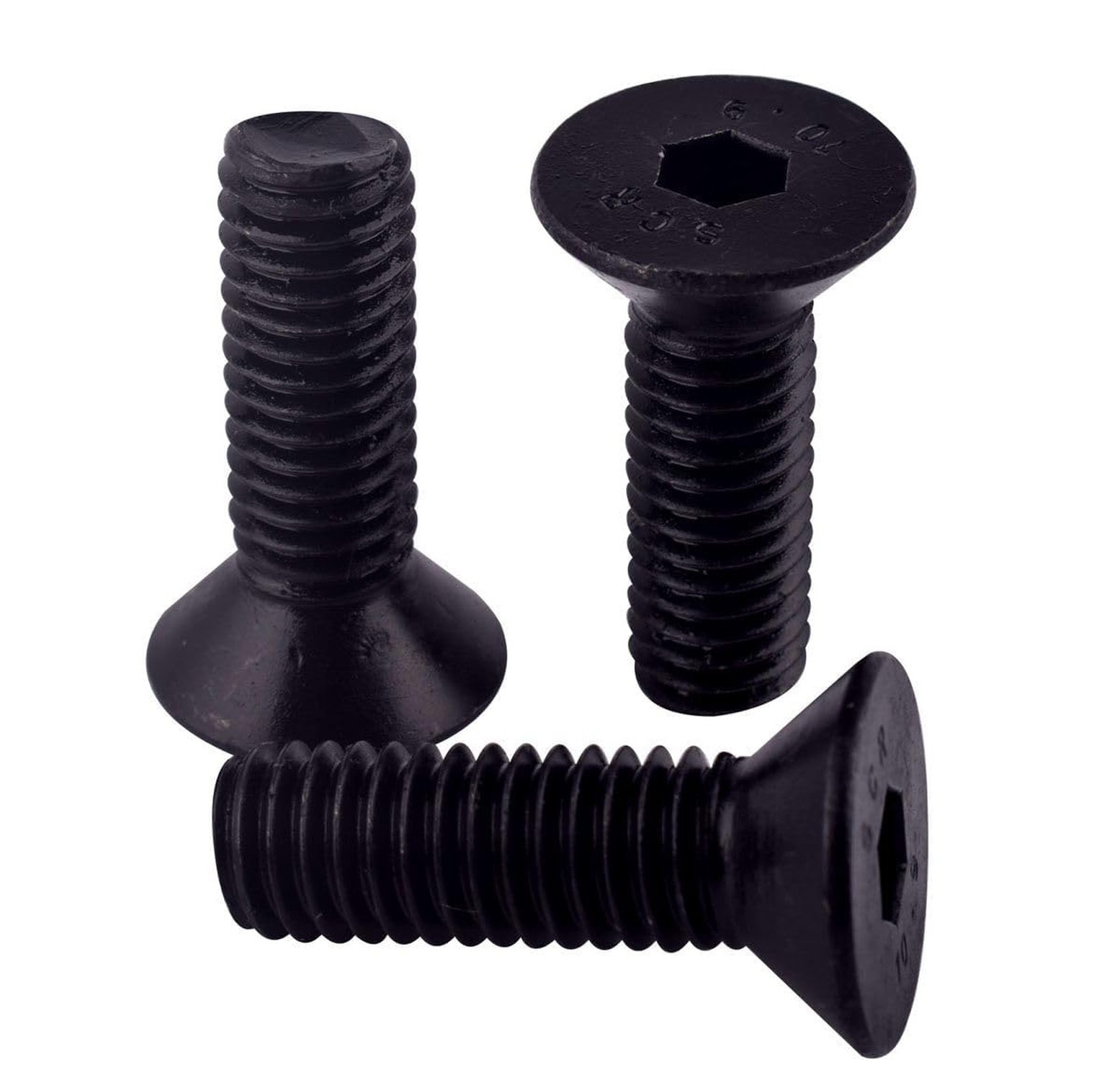 M6-1.0 x 10mm Flat Countersunk Head Screws Socket Cap, Grade 10.9 Black Oxide...