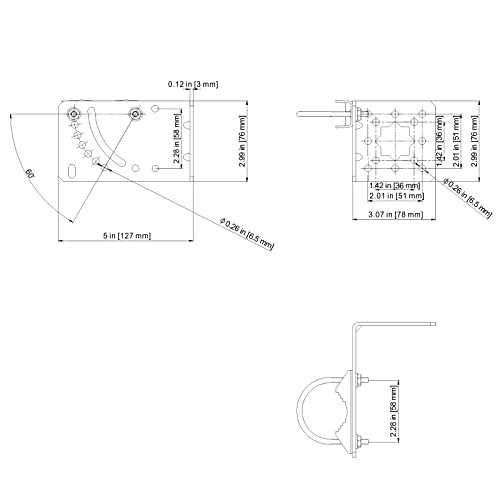2 PCS Pole Mount Bracket to Wall Hardware Accessories for Outside