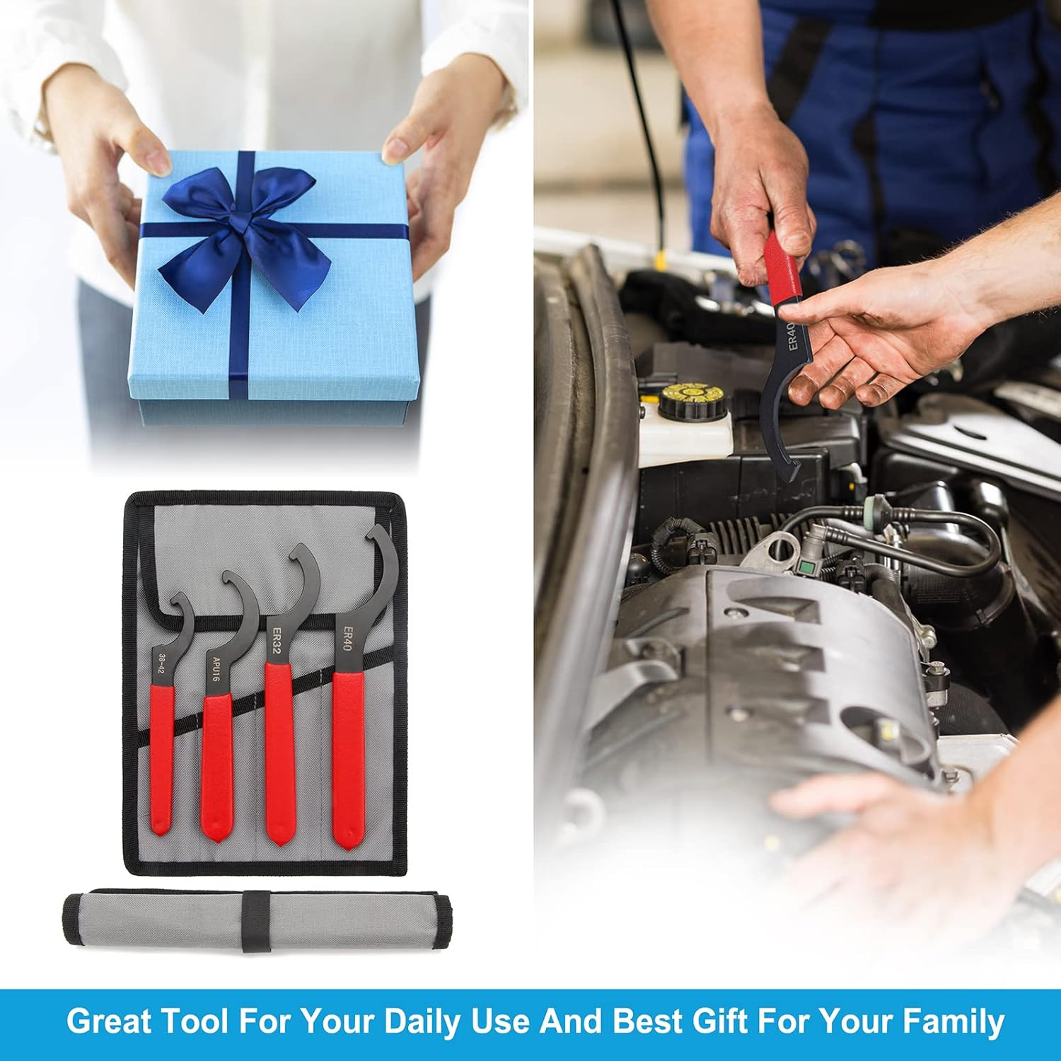 4Pcs Coilover Spanner Wrench Set, Professional Sturdy Universal Adjustment Wrenc