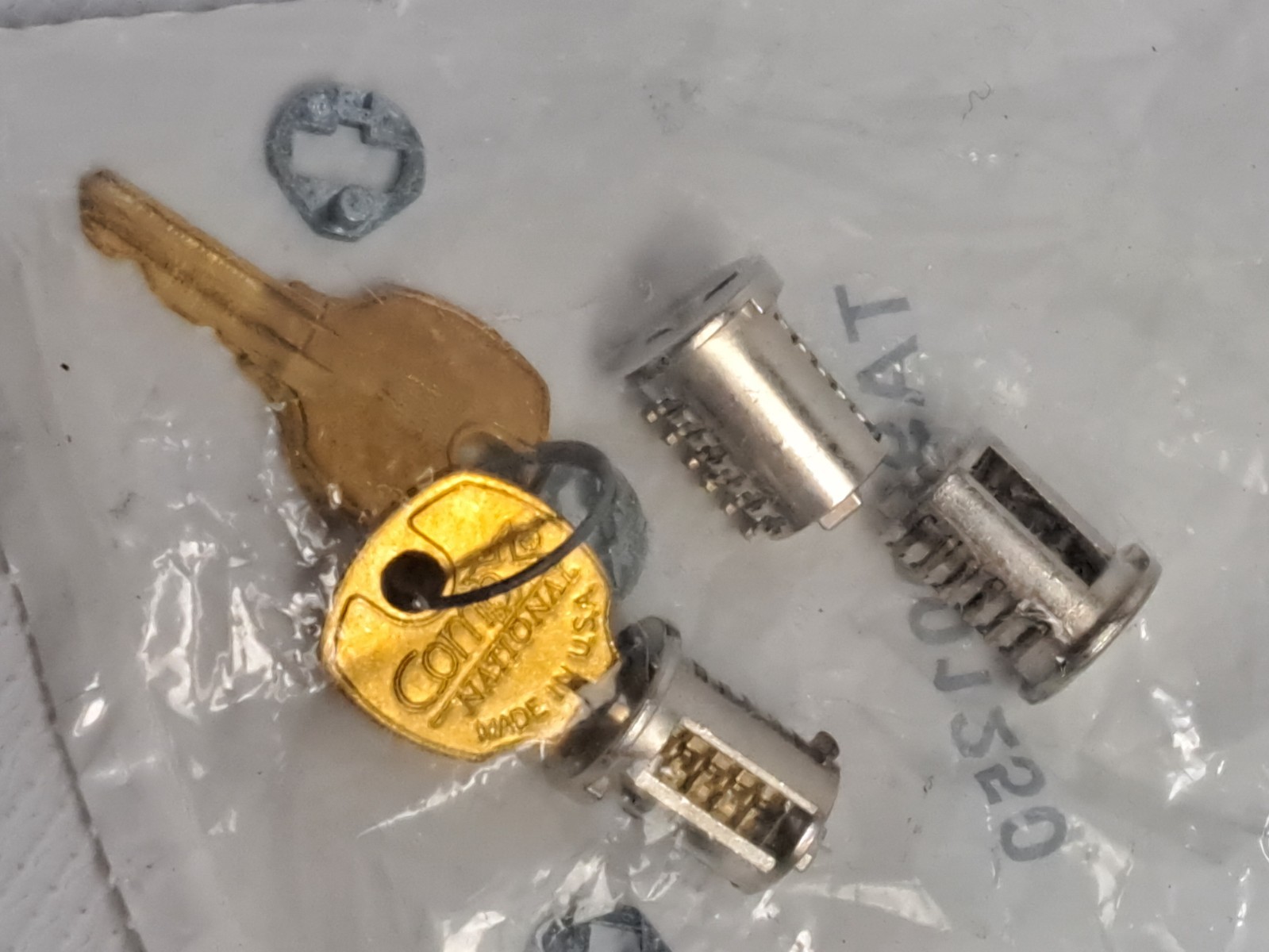 Lot of 4 CompX Lock Plug Polished Nickel 117E Lock Core 2 Keys TA 96001250 USA