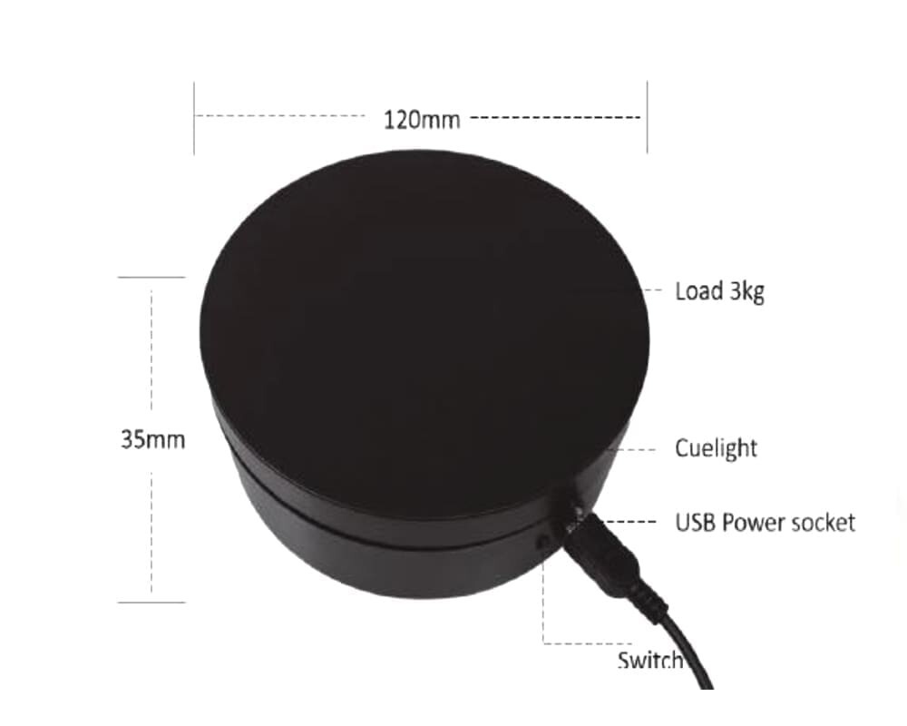 Mini Turntable Display 4.75″ – Black for 1:64 / 1:43 Scale Models - E12-BK