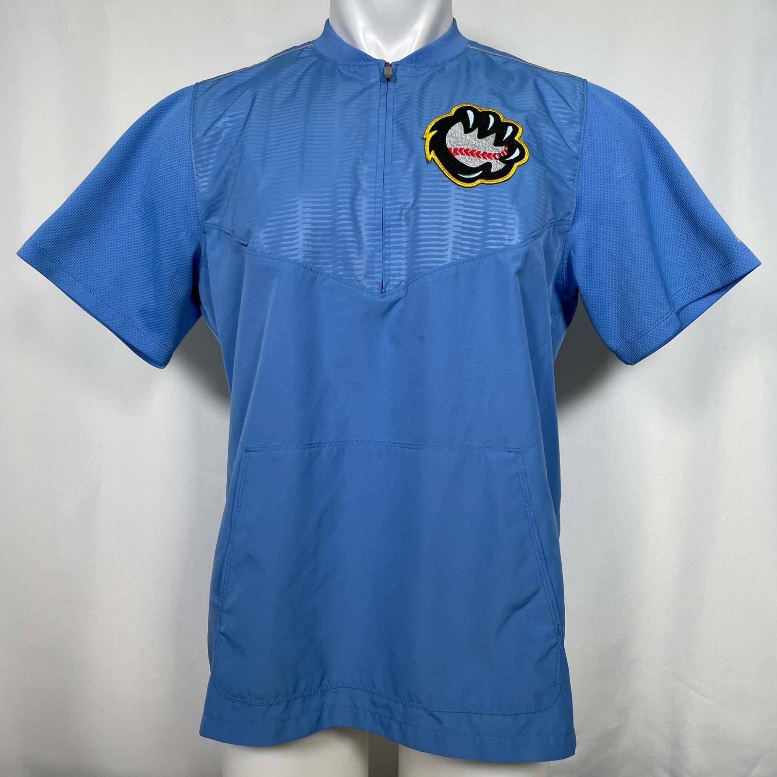 VTG Fresno Grizzlies MiLB Majestic Cool Base Blue Hot Jacket Youth XL