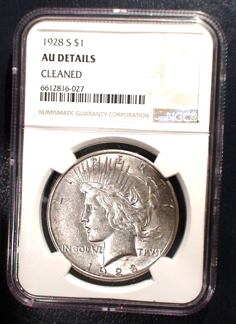 1928 S Peace Silver Dollar NGC AU Details KEY DATE $1 Coin