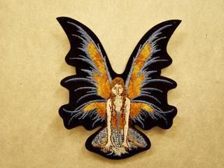 GOLD FLYING FAIRY W/ SPREAD WINGS VEST PATCH PT1052