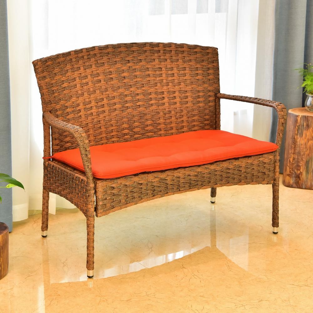 Majorca Resin Pandan Steel Loveseat with Cushions