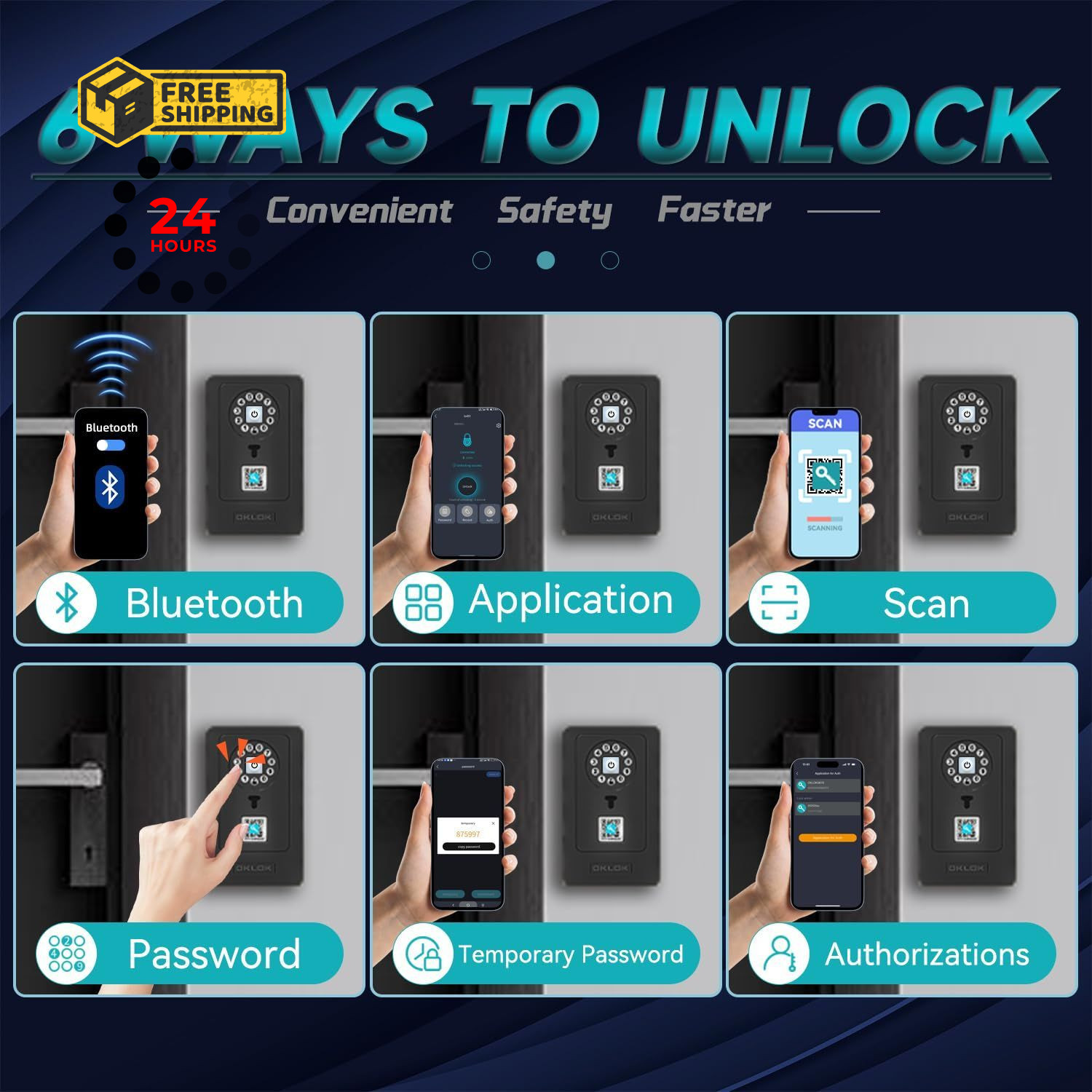 SFW NEW Smart Lock Box,Bluetooth Key Box with App Control & Passcode,...
