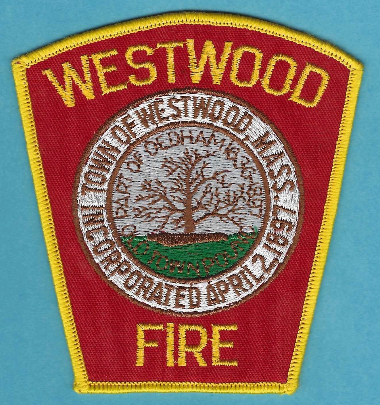WESTWOOD MASSACHUSETTS FIRE RESCUE PATCH