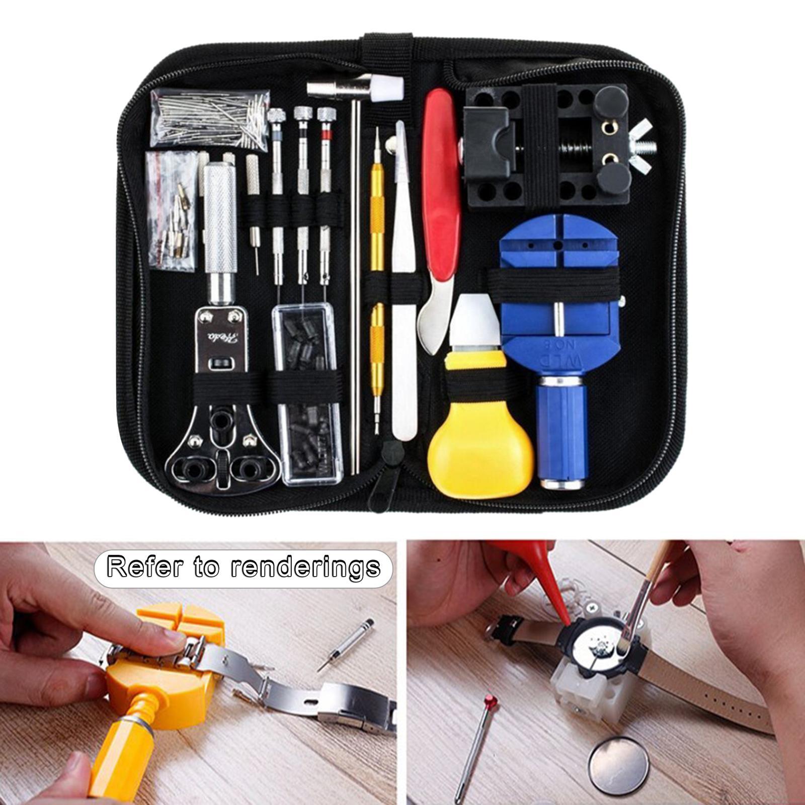 147 Pcs Watch Repair Kit Watchmaker Back Case Remover Opener Link Pin Spring Bar