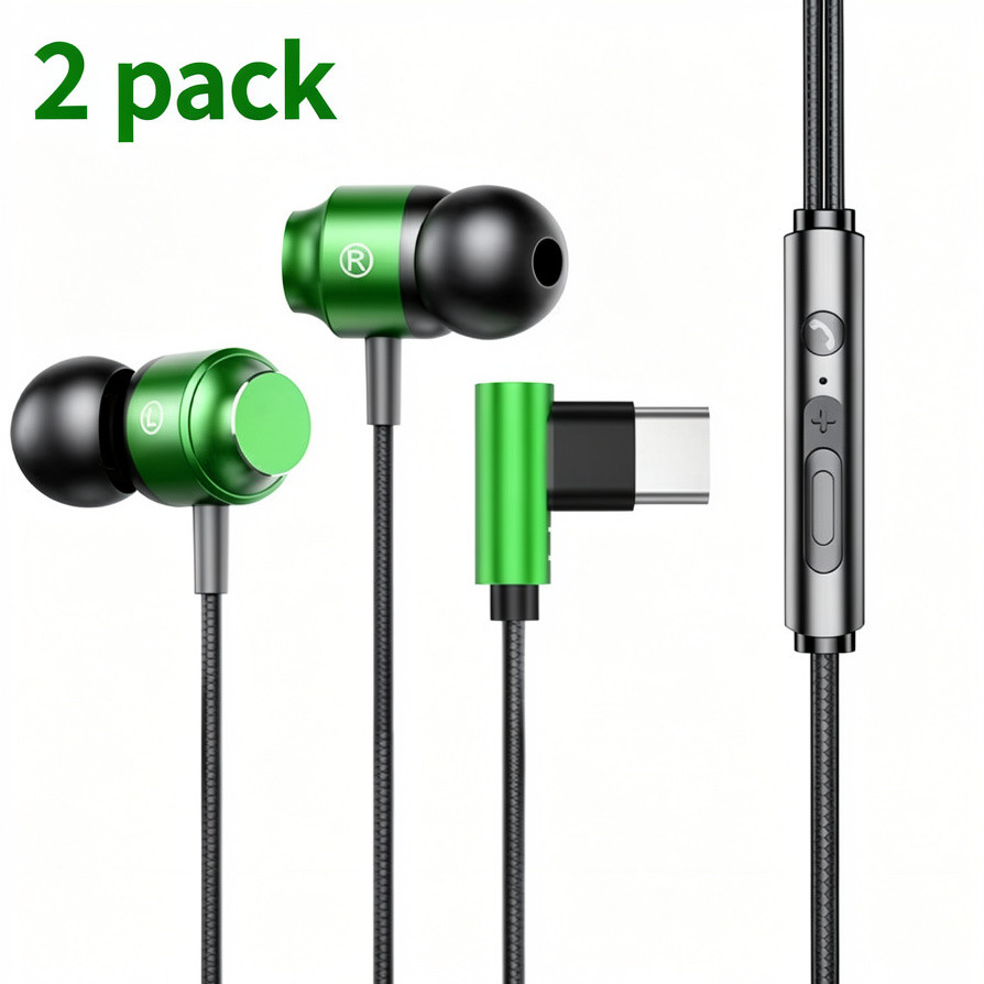 Type C Headphones In Ear Wired USB C Earphones w Microphone for iPad Pro/Samsung