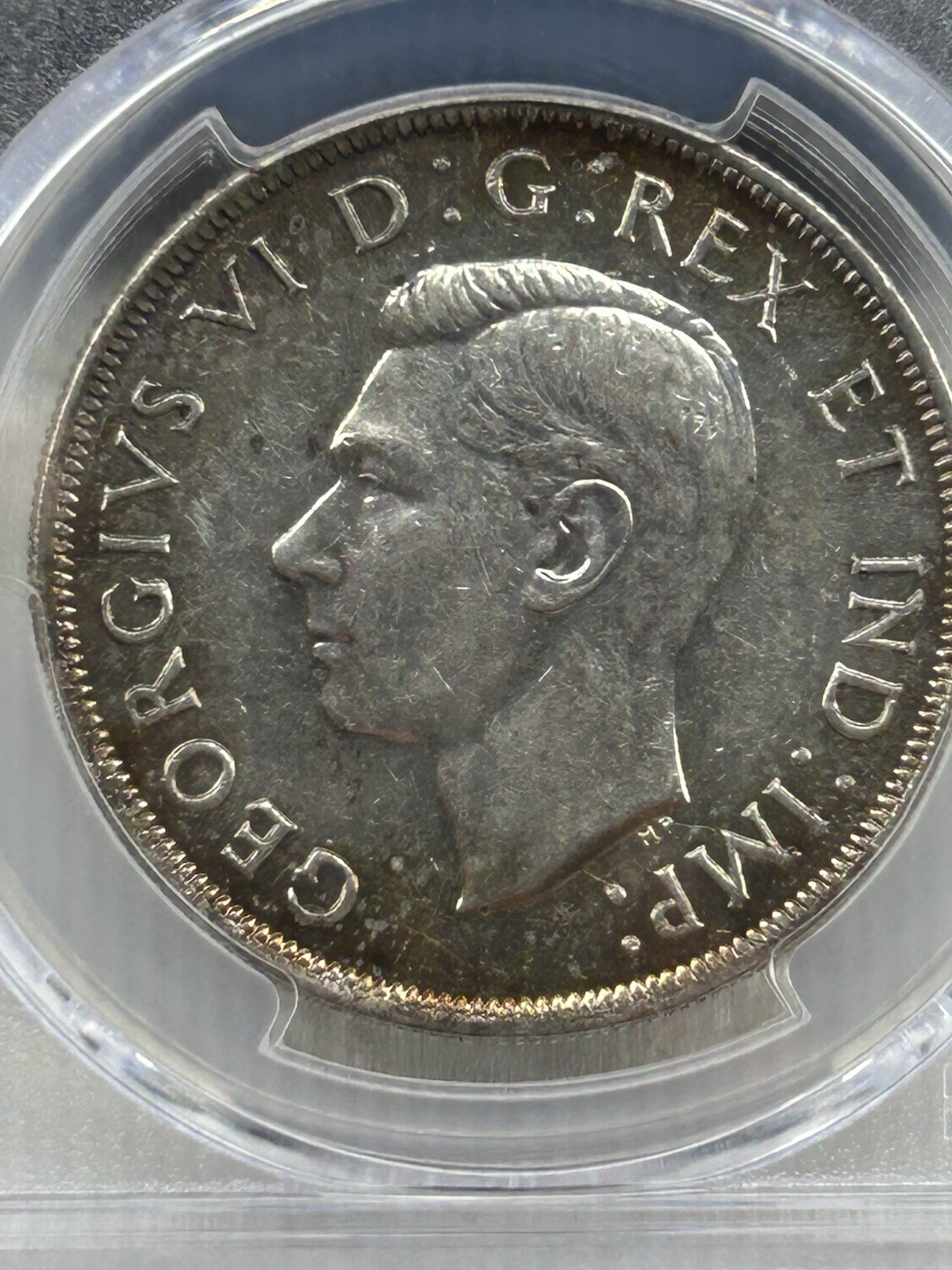 1945 canada silver dollar PCGS AU58