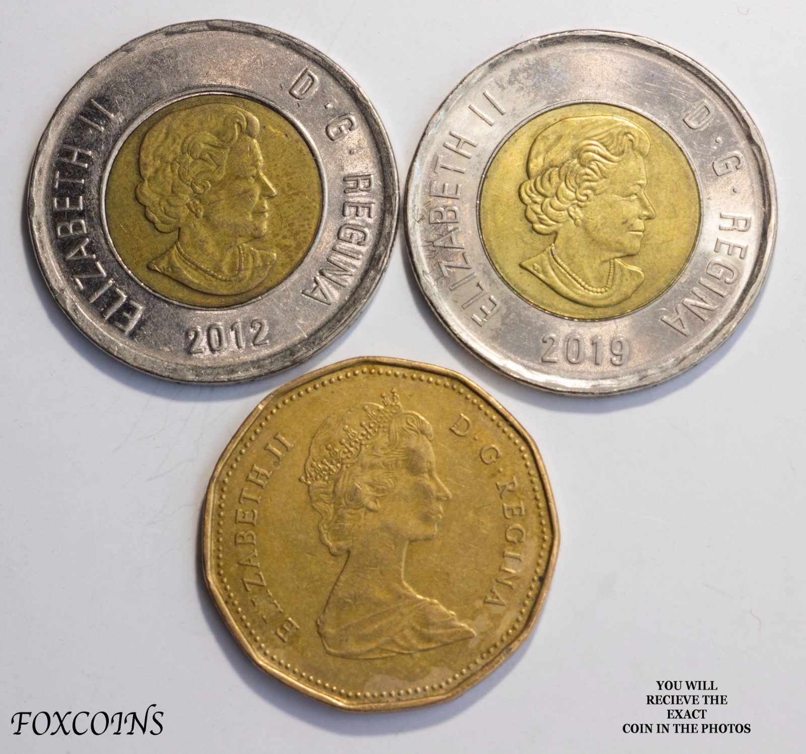Canada $2 & $1 Coin Bulk Lot Coins x 3 Ungraded Canadian coins