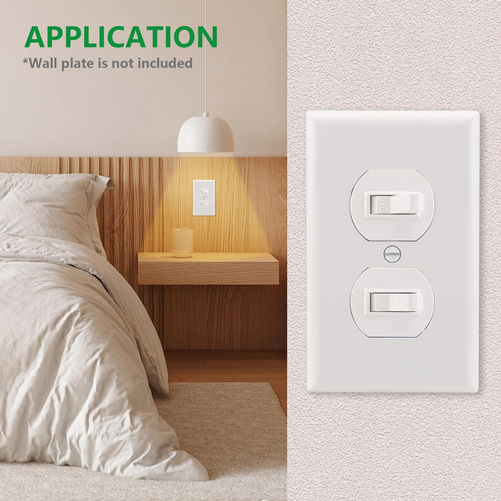 Wengart Double Toggle Light Switch,15 Amp AC120 Volt,Residential Grade White