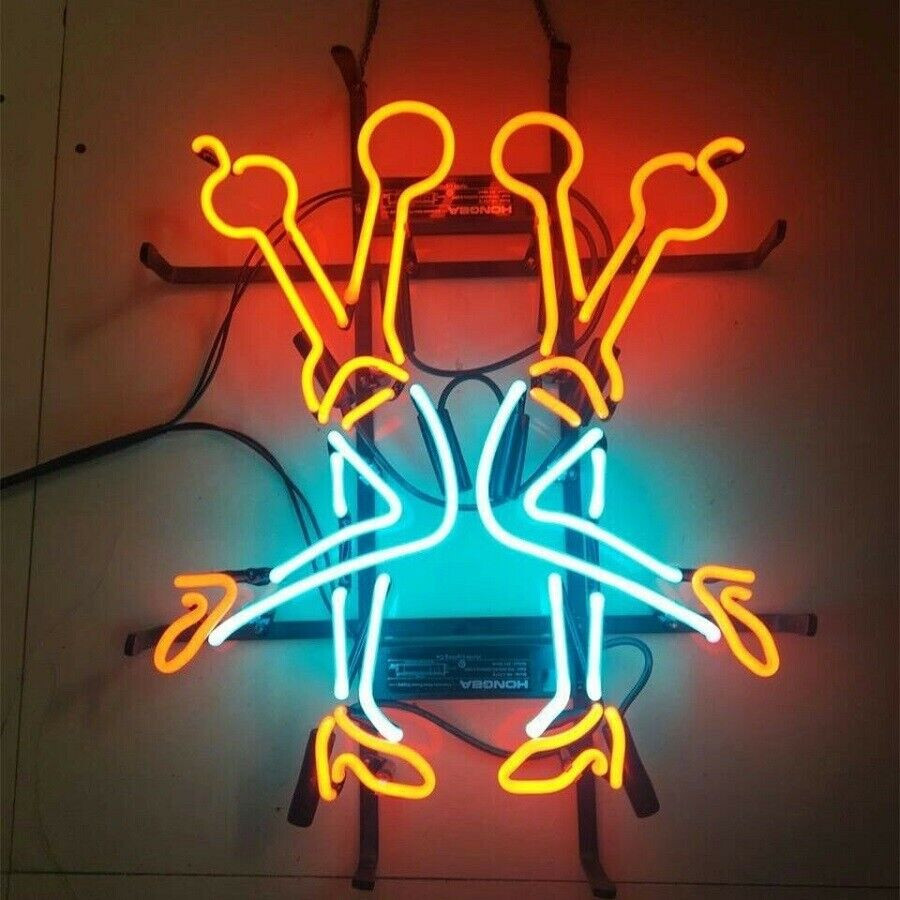 Hair Cut Faxing Barber's Scissos Neon Sign 24"x20" Real Glass Wall Deocr Artwork