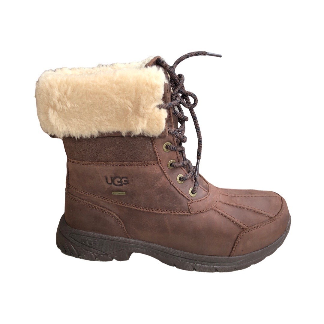 UGG Men's Butte Distressed Burnt Cedar Leather Waterproof Boots 1159510