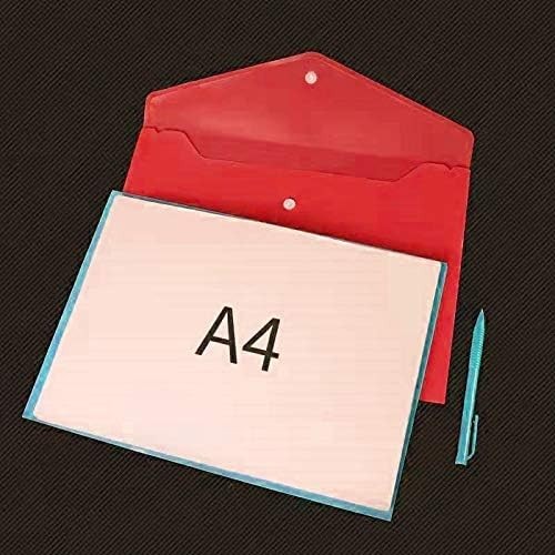 Poly Envelope 12 Pcs Document Envelopes with Snap Button Quality Clear Document