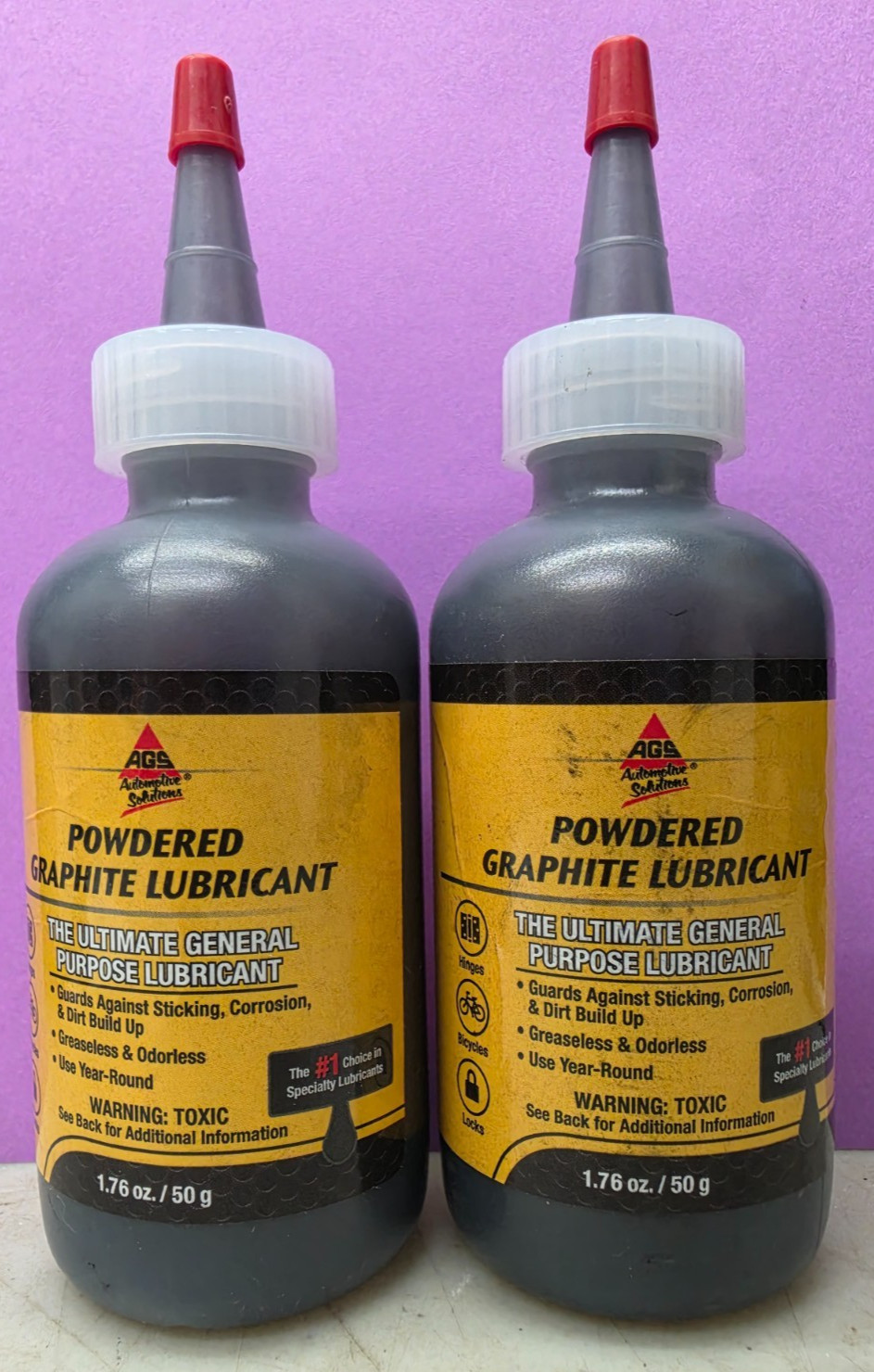 (2) AGS Company Powdered Graphite Lubricant Bottle 1.76 oz. (MZ-21 REV B)