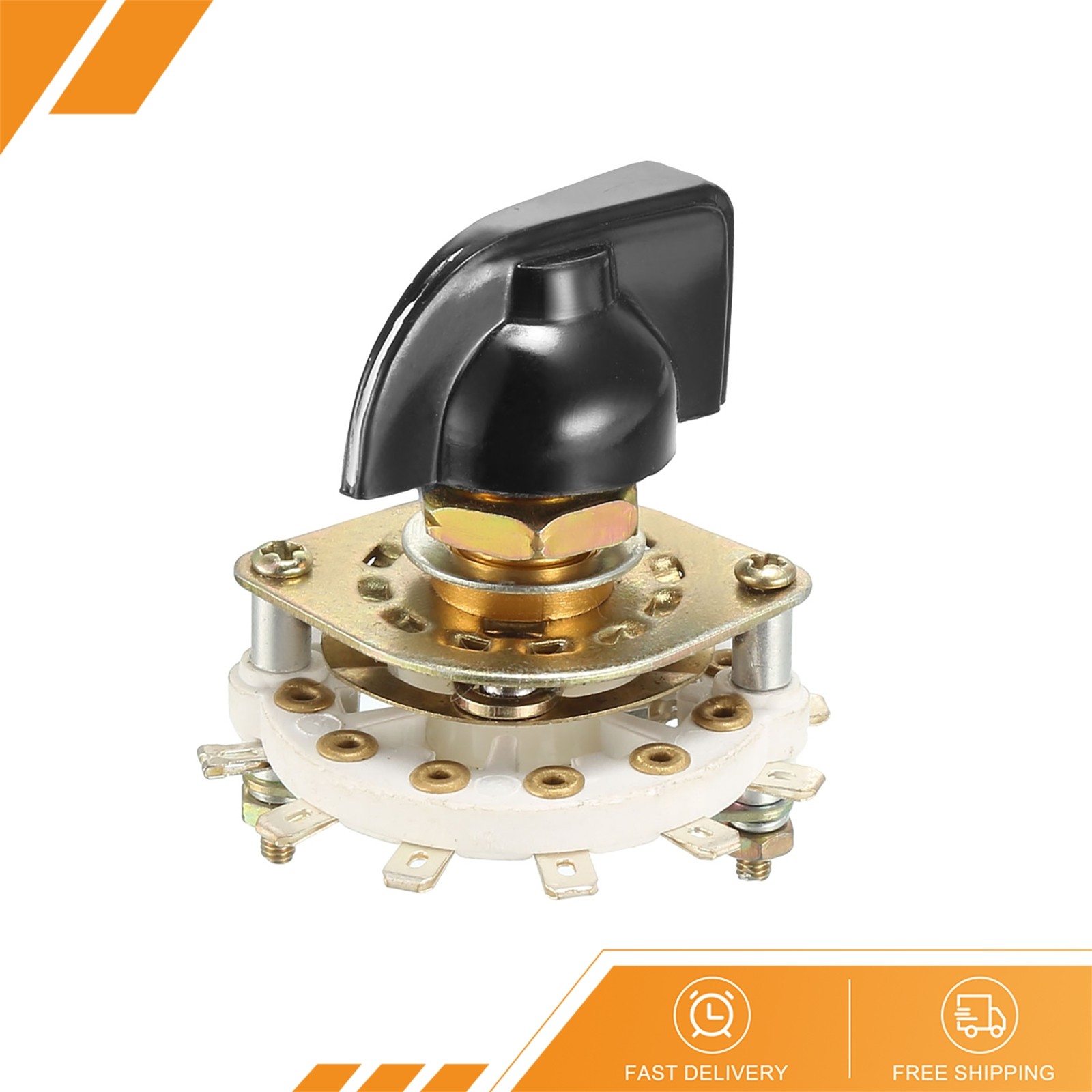 1P6T 1 Pole 6 Position 1 Deck Band Channel Rotary Switch Selector Plastic Knob