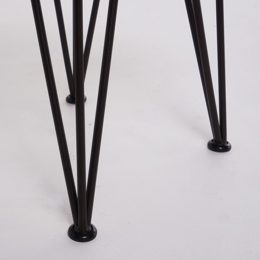 Rustic Acacia Wood Side Table with Iron Legs, Outdoor Patio Backyard