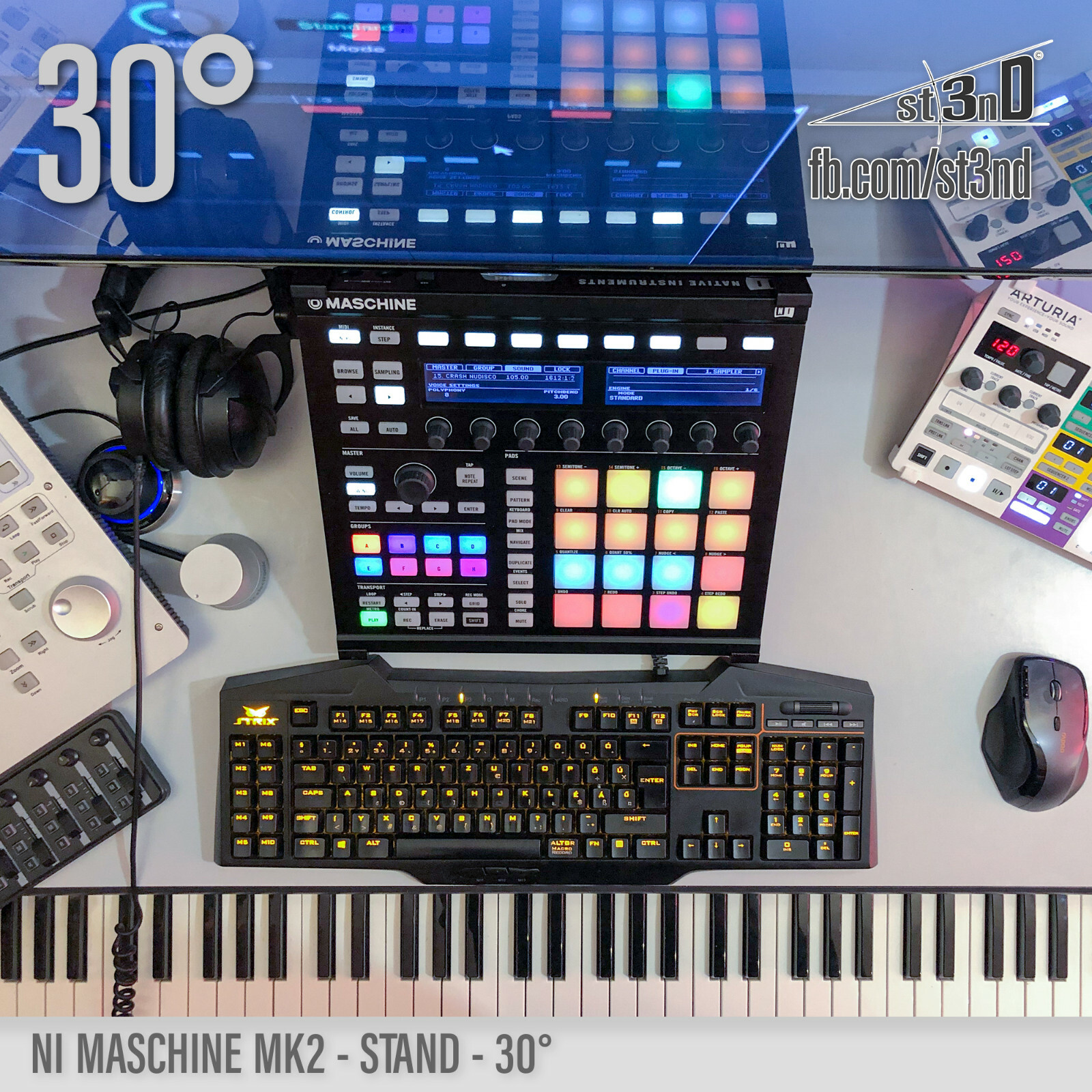 NI MASCHINE MK2 STAND - 30 degrees - 3D printed