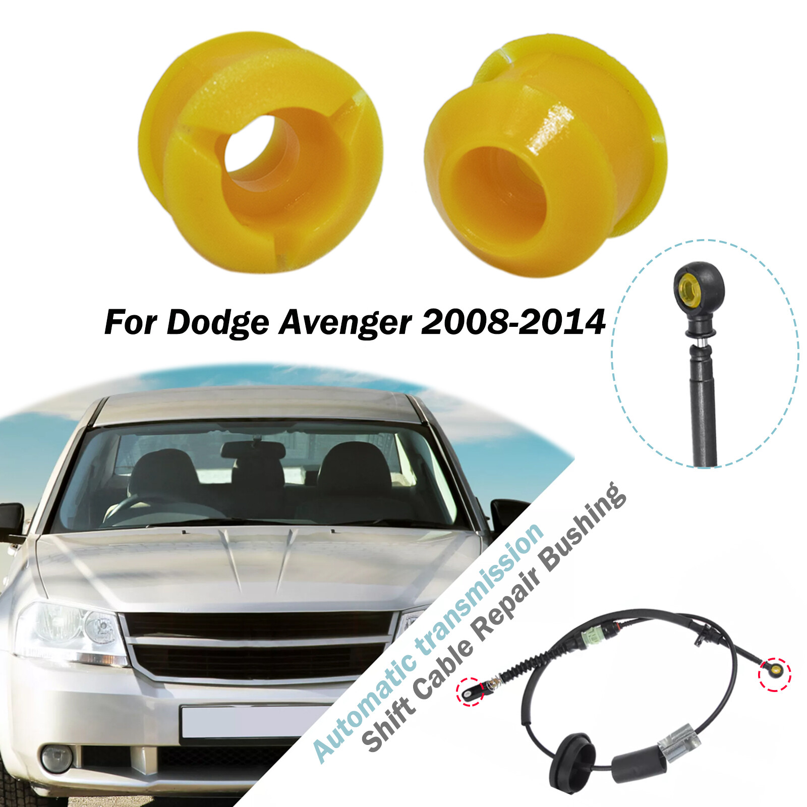 2Pcs For Dodge Avenger Automatic transmission Gear Shift Cable Repair Bushing
