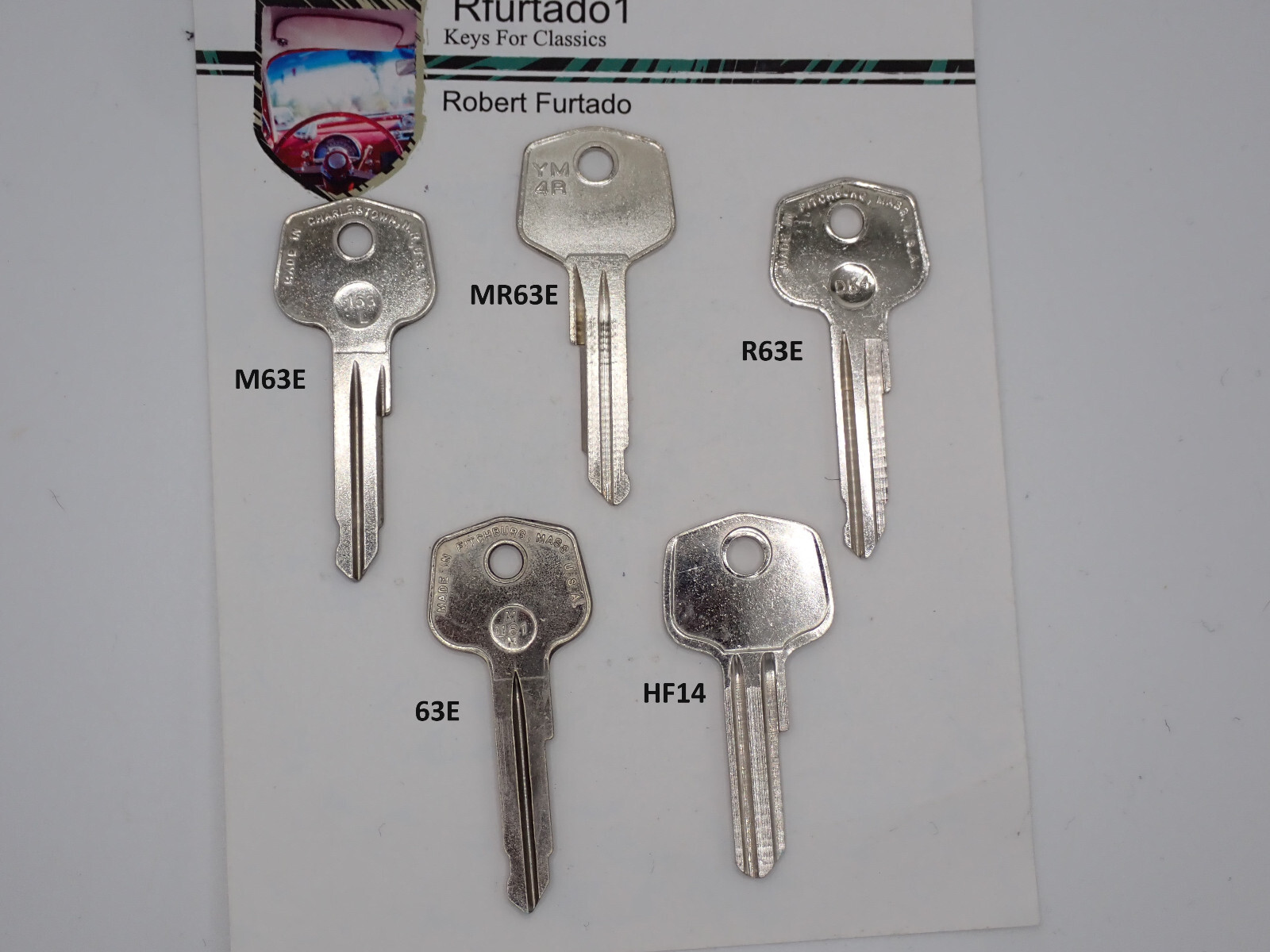 1 Key Blank for Vintage Mercedes Mid 50's to 1968 doors/trunk  (see code series)