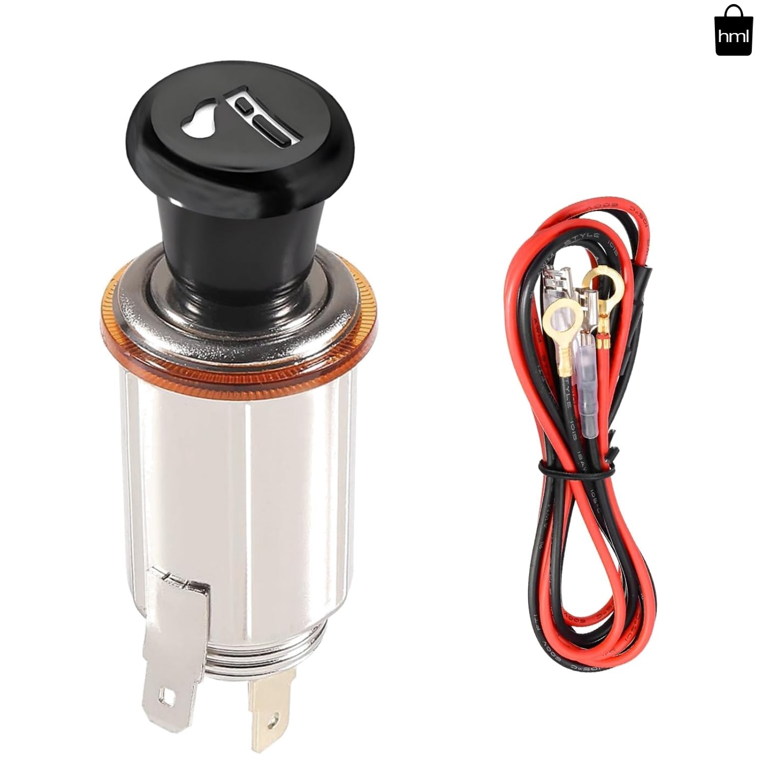 DC 12V Vehicle Cigarette Lighter Element Socket Plug with Eject Button, Unive...