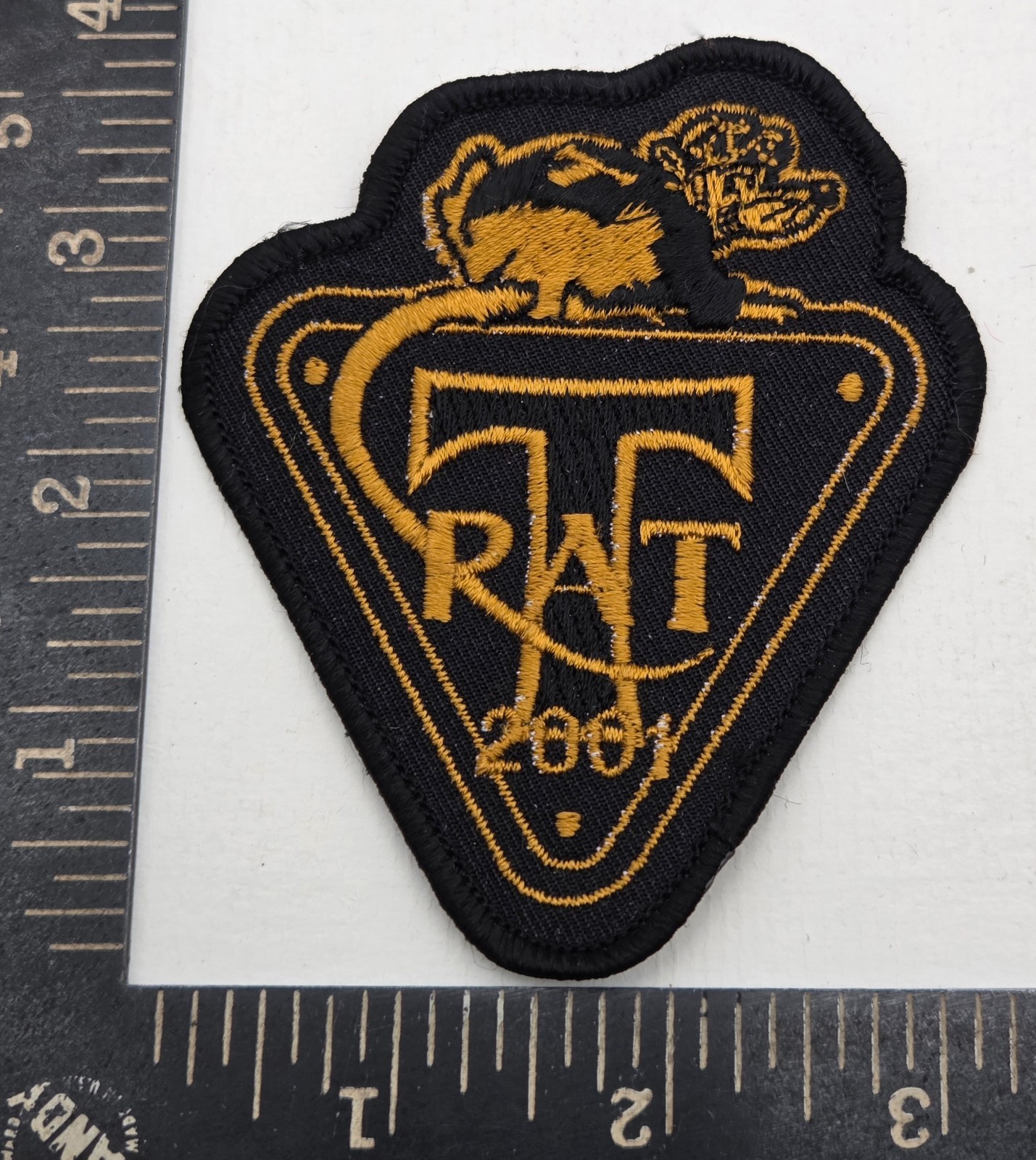 RAT 2001 Riders Association of  Triumph Motorcycle Patch Black Gold Sew On