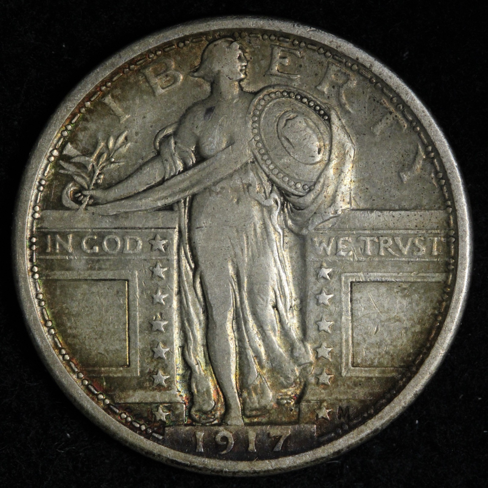 1917 TYPE 1 Standing Liberty Silver Quarter XF E339 OJFF