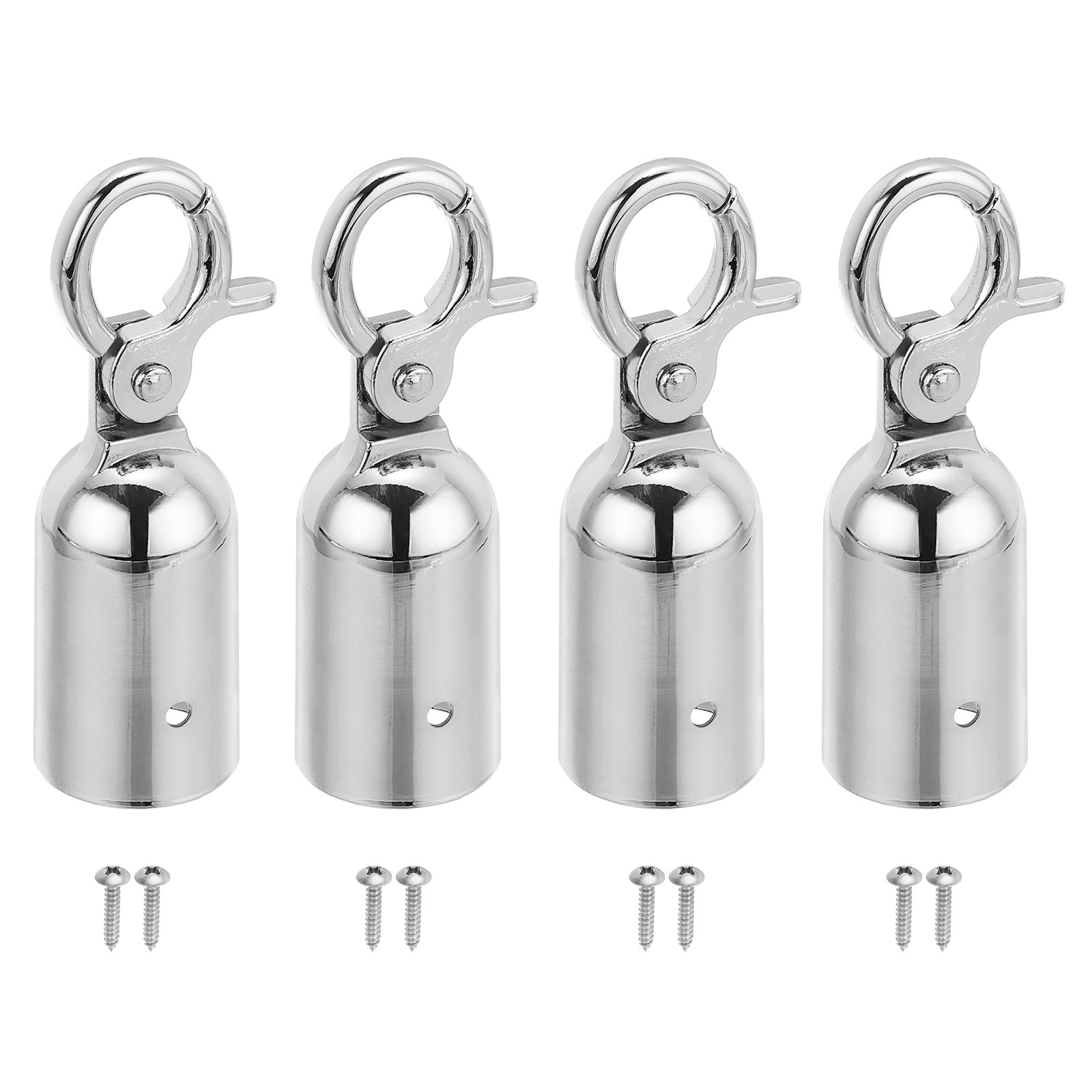 1.3"x3.9" Stanchion Rope End Stopper, 4 Pack Cord End Caps End Cap, Silver