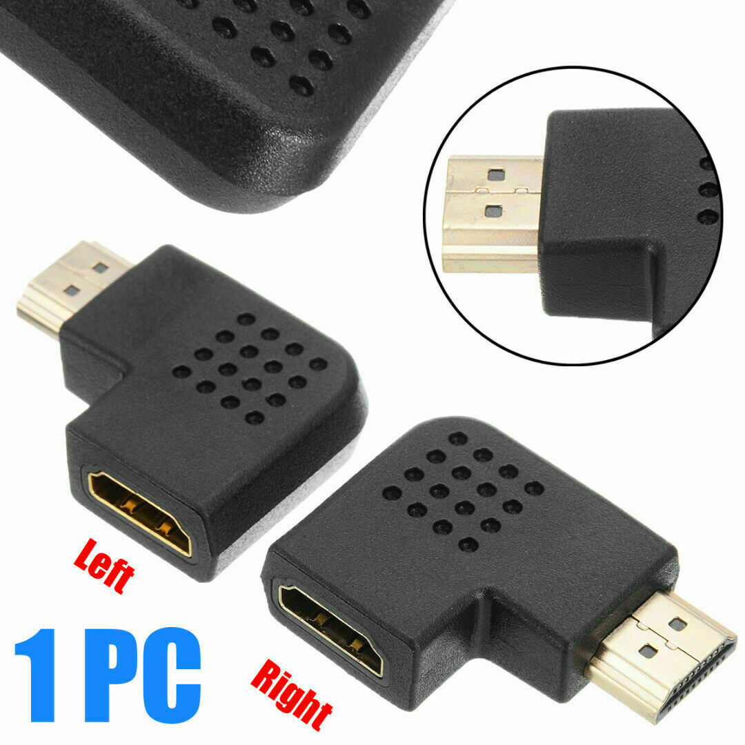 90 Degree Left/Right Angle Port Male To Female HDMI Adapter Connector HDTV LOT