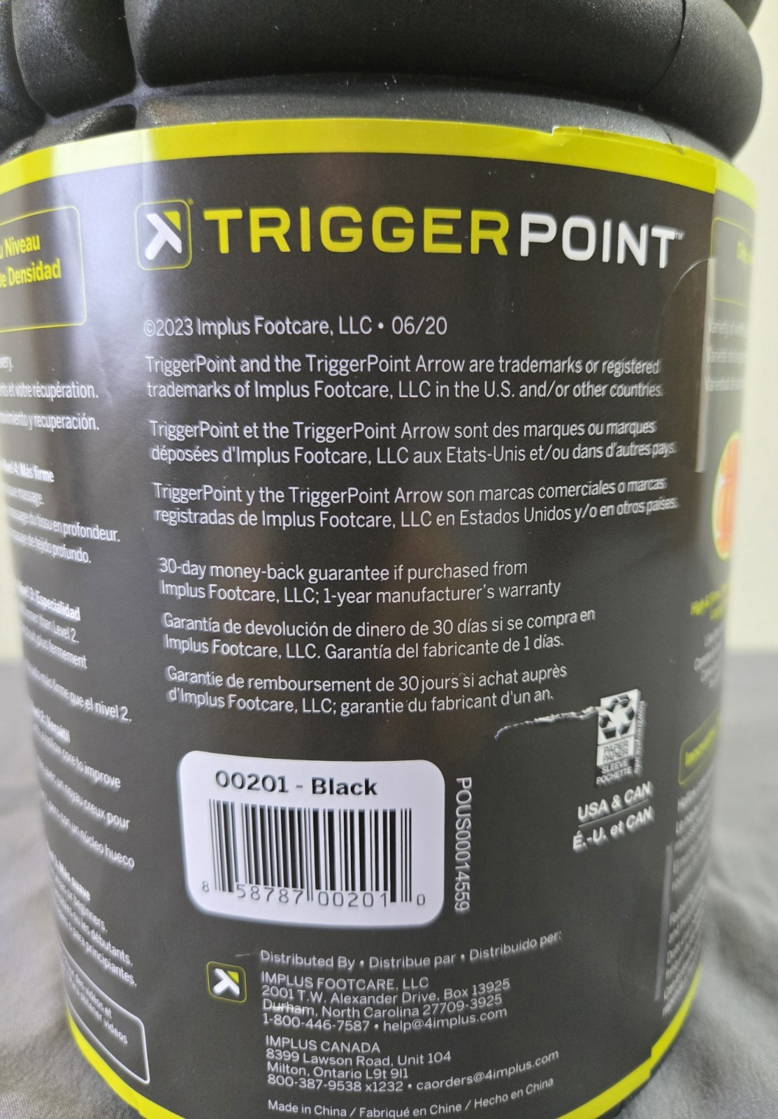 TriggerPoint Grid Foam Massage Roller Black 13 Inch New In Box