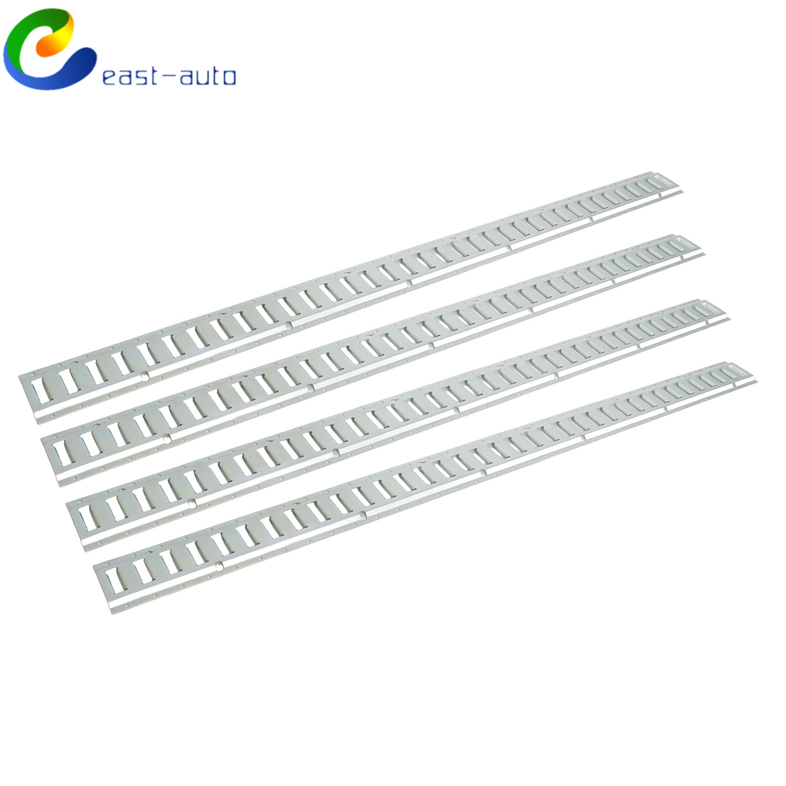 4 Pcs 6 Ft Silver E Track Rails Kit, Zinc Coated Fit For Secure Loads Transport