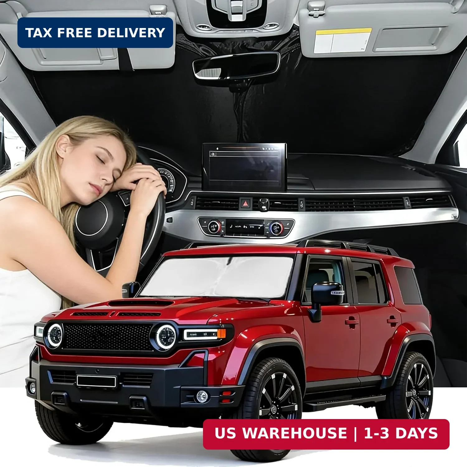 Windshield Sun Shade for Toyota Land Cruiser 2024-2026 Sun Shade Car Windshield