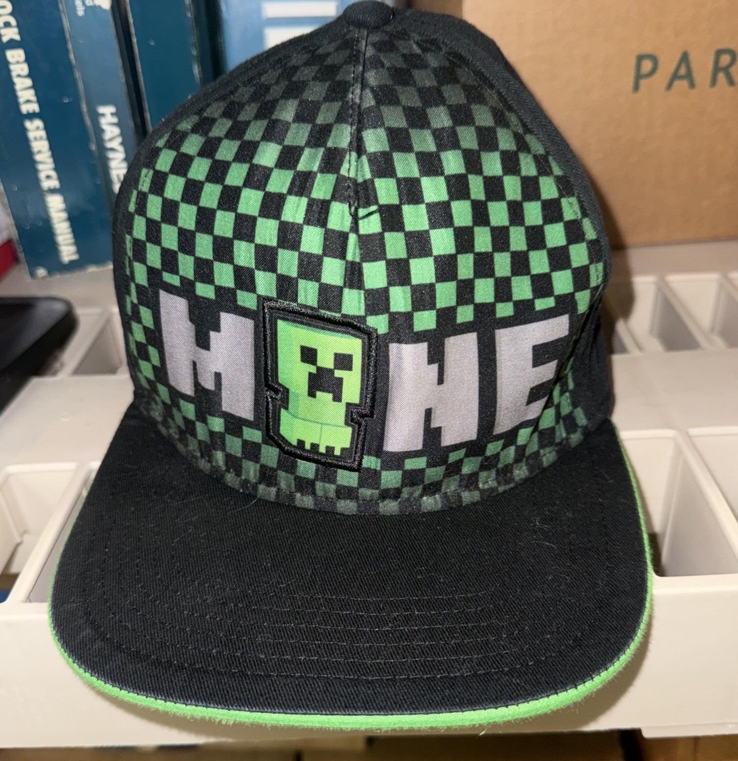 Minecraft Creeper Youth Hat Adjustable Snapback Black