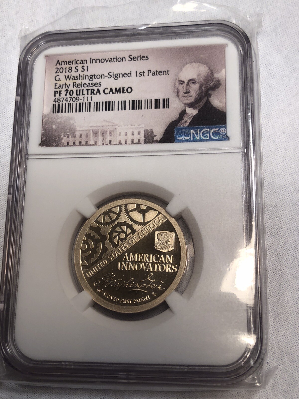 A294a-2018 S - Am. Inn. $1 Coin - G. Washington - Early Rel PF70 Ultra Cameo NGC